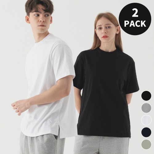 피아네르 [2 PACK] 베이식 트임 반팔 티셔츠 (5color)